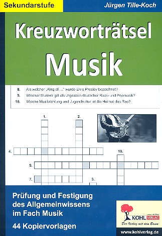 Kreuzworträtsel Musik  Prüfung und Festigung des Wissens im Fach Musik  
