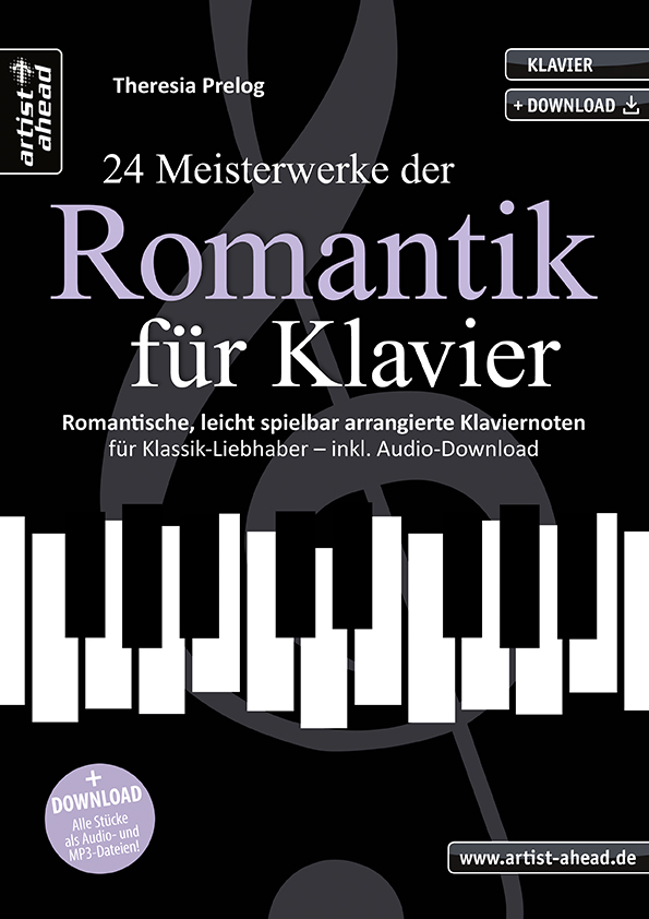 24 Meisterwerke der Romantik (+Online Audio)  für Klavier  