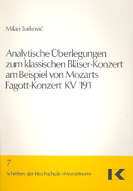 Analytische Überlegungen zum klassischen  Bläserkonzert am Beispiel von Mozarts  Fagott-Konzert KV191