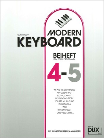Modern Keyboard - Beiheft 4-5 zur Schule  für Keyboard  