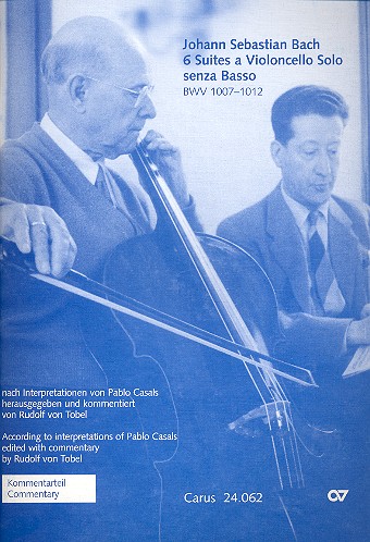 6 suites BWV 1007-1012&nbsp;&nbsp;a violoncello solo senza basso &nbsp;&nbsp;Notenteil und  Kommentarteil (2 Hefte)