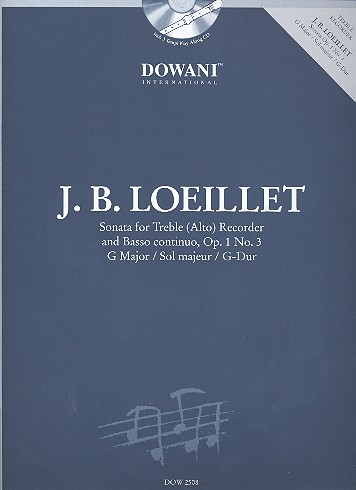 Sonate G-Dur op.1,3 (+CD) für Altblockflöte&nbsp;&nbsp;und Klavier&nbsp;&nbsp;Zimmermann, Manfredo, ed