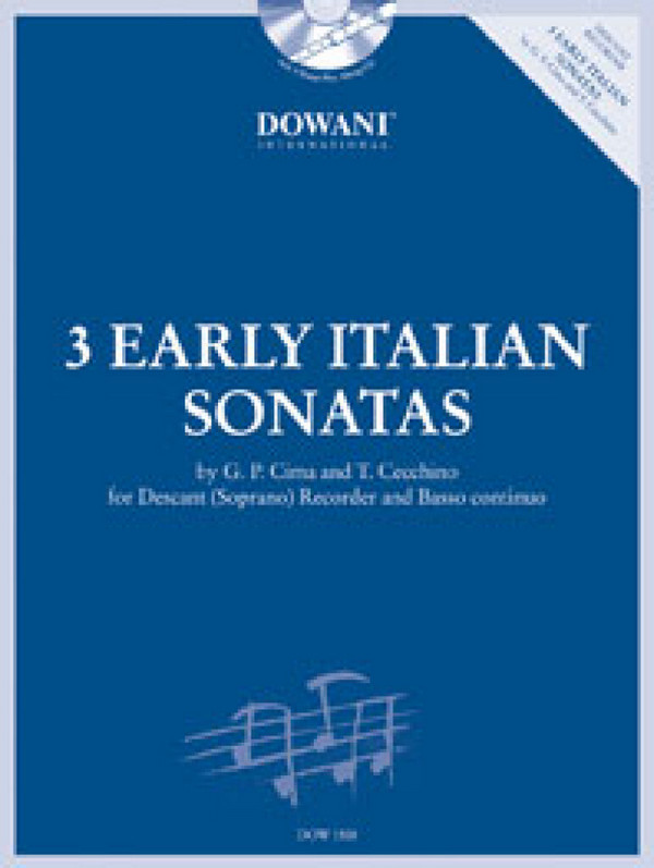 3 frühe italienische Sonaten (+CD)  für Sopranblockflöte und Bc  