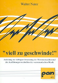 Viell zu geschwinde Anleitung zur richtigen&nbsp;&nbsp;Umsetzung der Metronomzahlen und der&nbsp;&nbsp;Ausführungsvorschriften ...