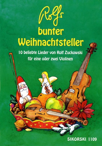 Rolfs bunter Weihnachtsteller  10 beliebte Lieder von Rolf  Zuckowski für 1-2 Violinen