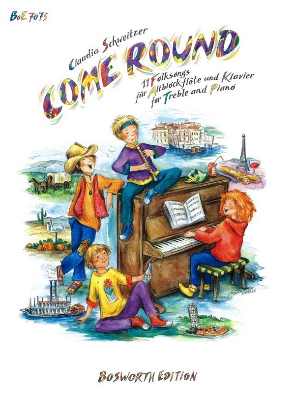 Come round 11 Folksongs  für Altblockflöte und Klavier  