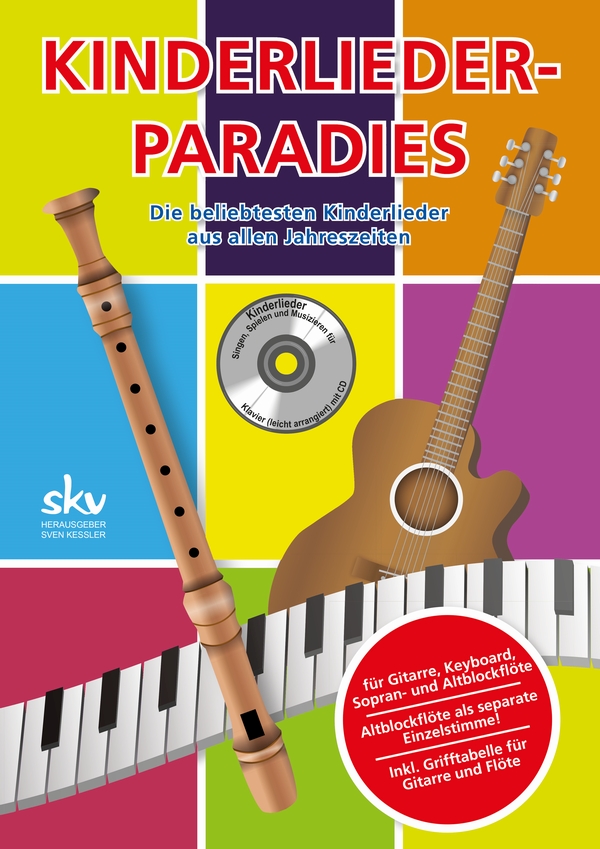 Kinderlieder-Paradies (+CD)  für Klavier (leicht arrangiert)  Liederbuch