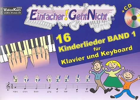 16 Kinderlieder Band 1 (+CD)  für Klavier (Keyboard) (mit Texten)  