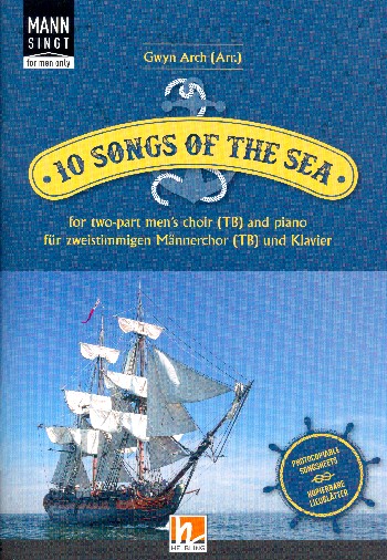 10 Songs of the Sea  für Männerchor und Klavier  Partitur (mit Kopiervorlagen für Chorpartituren)