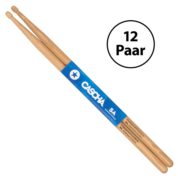 Professional Drumsticks Pack 5A American Hickory,    12 Paar