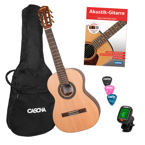Stage Series Konzertgitarre 3/4 Bundle  (inkl. Schule, Tuner, gepolsterte Tasche und 3 Picks)  