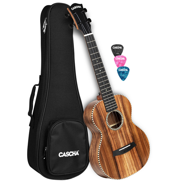 Tenor Ukulele Acacia All Solid (inkl. gepolsterte Tasche, 3 Picks)    