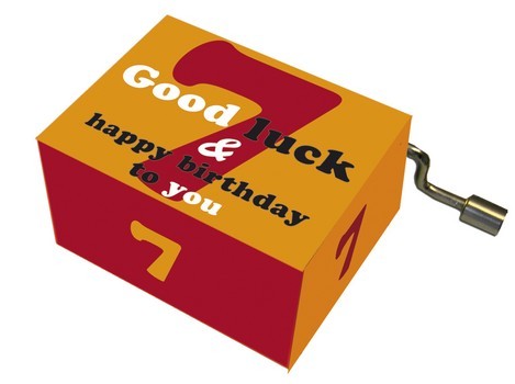 Spieluhr Good luck & Happy Birthday to you,  Mel.: Happy Birthday  art & music Spieluhr auf Resonanzholz in Motivschachtel  