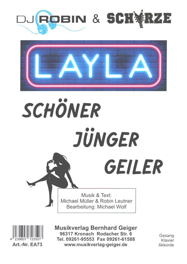 Layla - Schöner jünger geiler  für Gesang und Klavier  Einzelausgabe