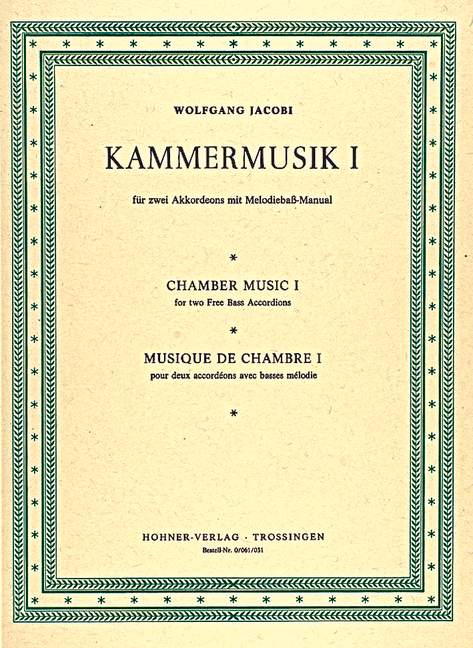Kammermusik Band 1  für 2 Akkordeons mit Melodiebass-Manual  