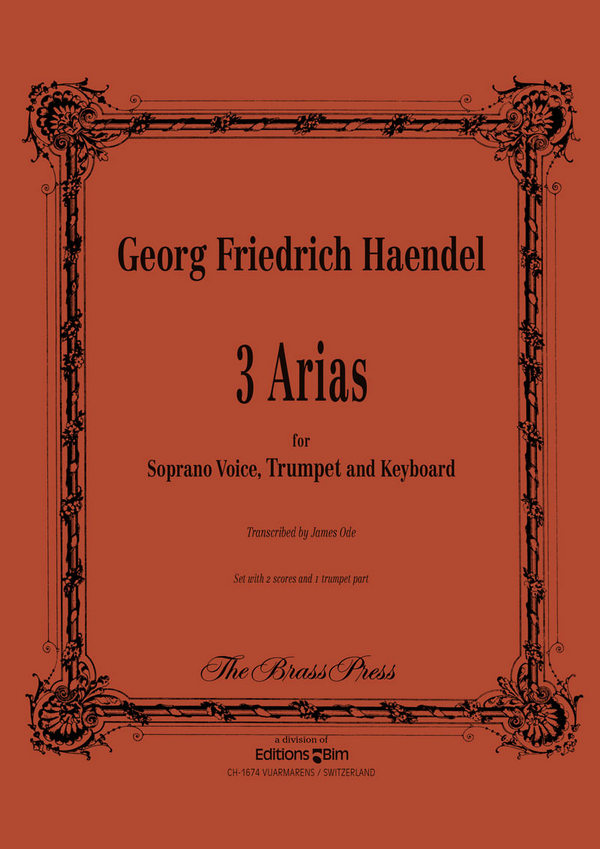 3 Arien  für Sopran, Trompete und Klavier  Set mit 2 Partituren und einer Trompetenstimme