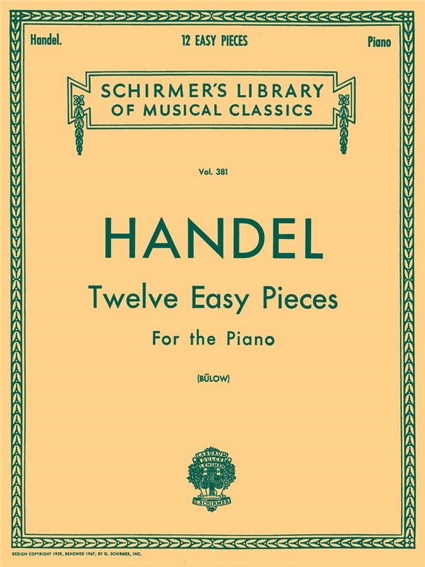 12 easy pieces  for the piano  Bülow, Dr. Hans von, Ed  