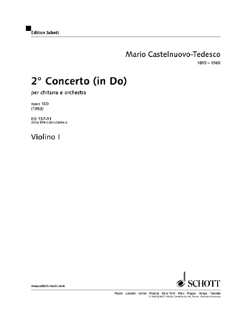 2. Concerto in C op. 160  für Gitarre und Orchester  Einzelstimme - Violine I