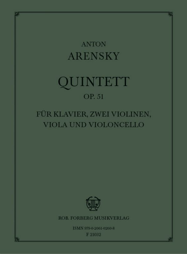 Quintett op.51 für Klavier und  Streichquartett  