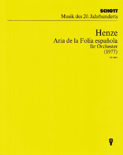 Aria de la folía española  für Orchester  Dirigier- und Studienpartitur