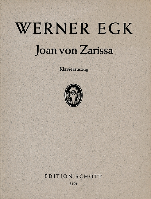 Joan von Zarissa  für Sopran, Bariton, gemischter Chor, Sprecher und Orchester  Klavierauszug
