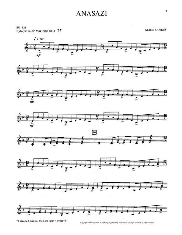 Anasazi  for marimba (xylophone)    