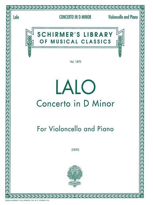 Concerto in d Minor for cello and  orchestra for cello and piano  