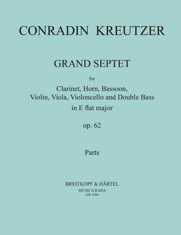Grand Septet op.62  for clarinet, horn, bassoon, Violin, viola, violoncello and double bas  parts