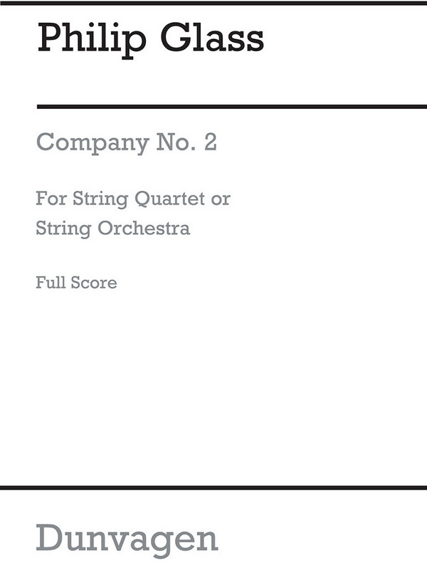 Company Nr.2  für Streichquartett (Streichorchester)  Partitur