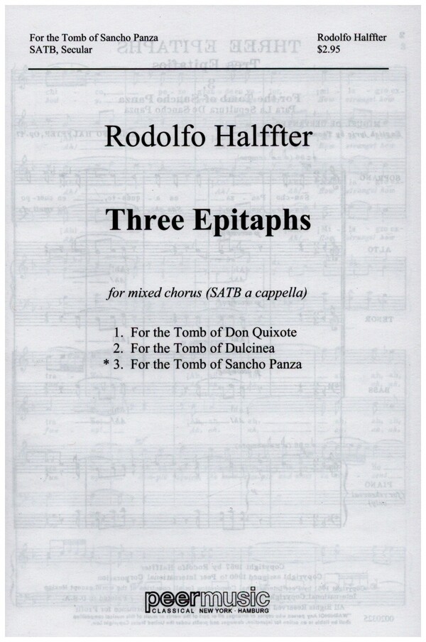 For the Tomb of Sancho Panza  for mixed chorus a cappella  score