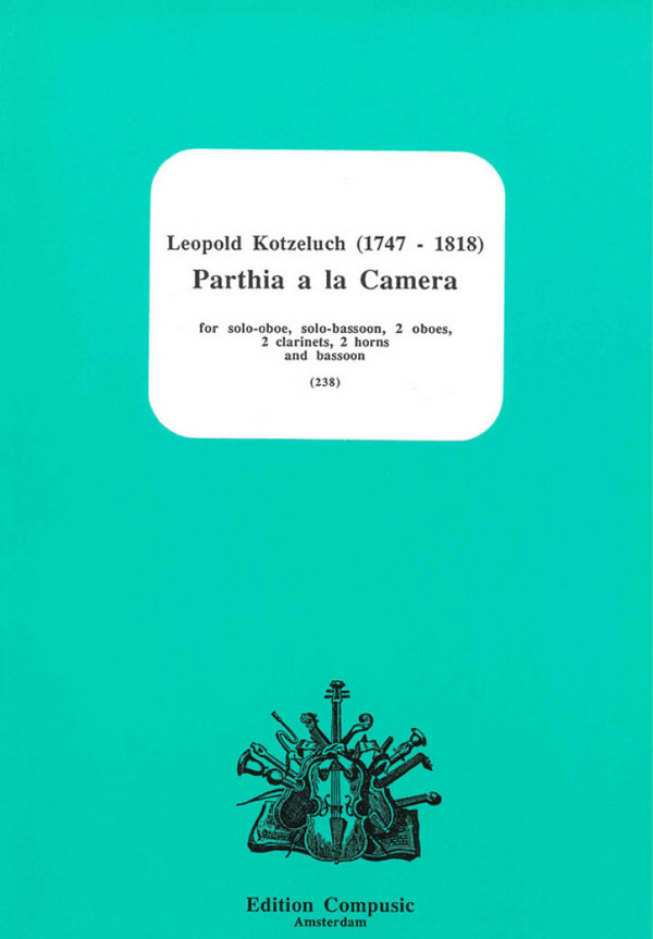 Parthia a la Camera für Oboe, Fagott,  2 Oboen, 2 Klarinetten , 2 Hörner und Fagott  Partitur und Stimmen