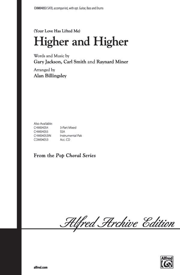 Higher and higher for mixed chorus (SATB)  a cappella, rhythm group ad lib  score