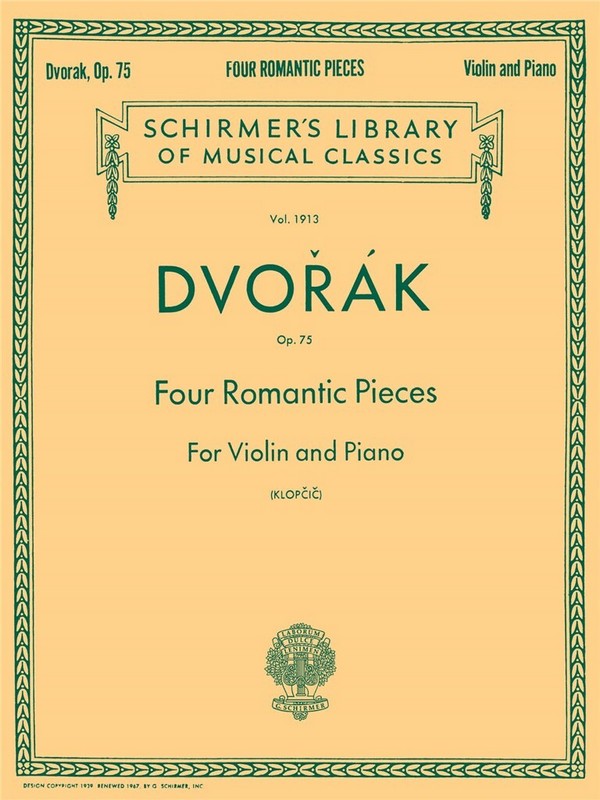 4 romantische Stücke op.75 für Violine  und Klavier  