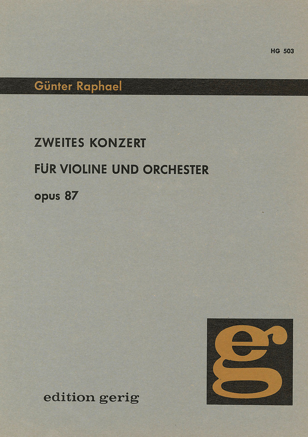 Konzert Nr.2 op.87  für Violine und Orchester  Partitur