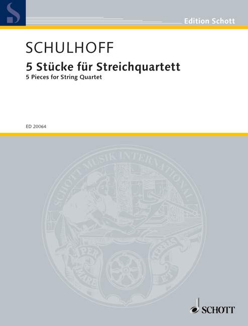 5 Stücke für Streichquartett  für Streichquartett  Partitur und Stimmen