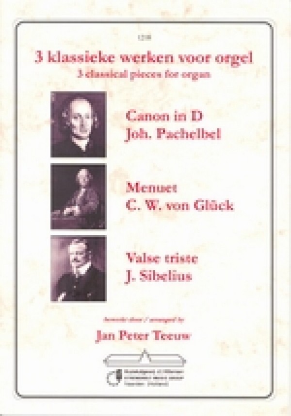 3 klassieke werken voor orgel  Canon (Pachelbel), Menuet (Glück),  Valse triste (Sibelius)