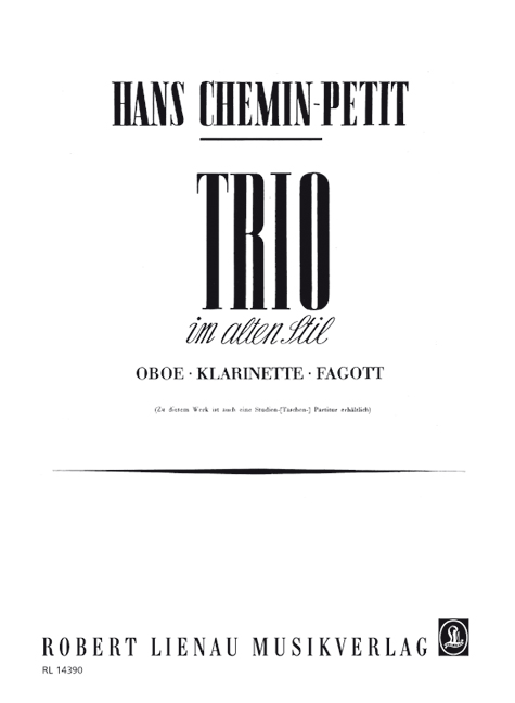 Trio im alten Stil  für Oboe, Klarinette und Fagott  Stimmen