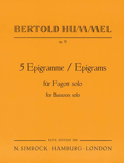 5 Epigramme op. 51  für Fagott  