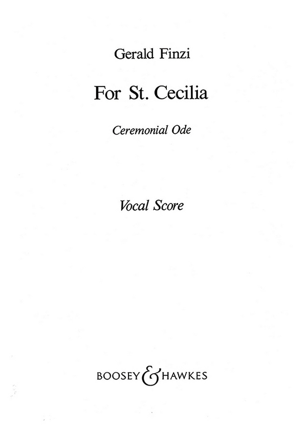 For St Cecilia op. 30  für Tenor, gemischter Chor (SATB) und Orchester  Klavierauszug