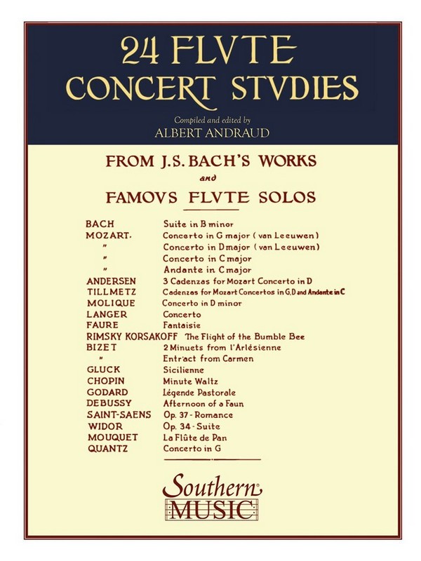 24 Flute Concert Studies from J.S. Bach's  Works and famous Flute Solos for flute solo  