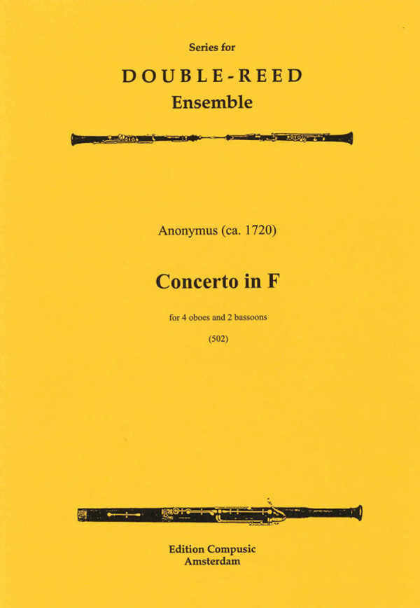 Concerto F Major for 4 oboes and  2 bassoons  score and parts