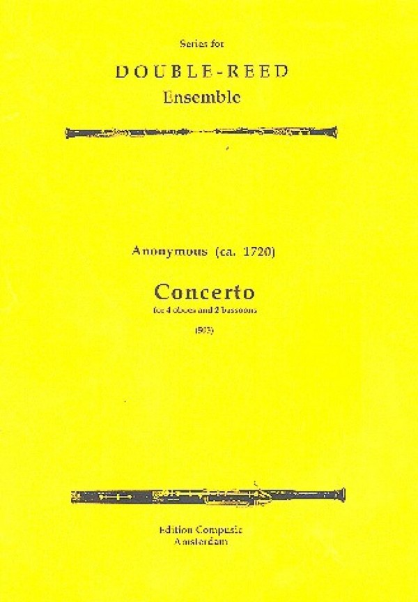 Concerto in A Major for 4 oboes and  2 bassoons  score and parts