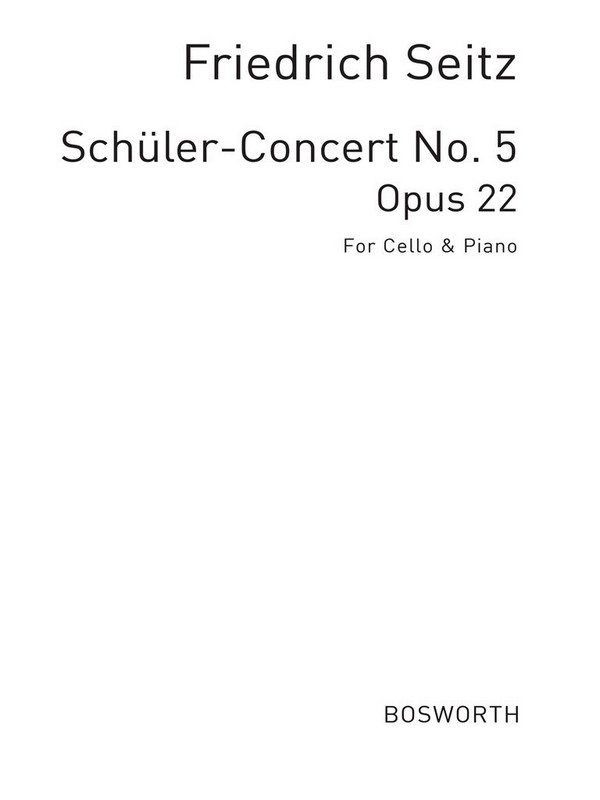 Schüler-Concert D major no.5 op.22  for cello and piano  Verlagskopie