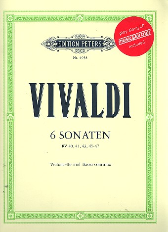 6 Sonaten (+2 CD's)  für Violoncello und Bc  