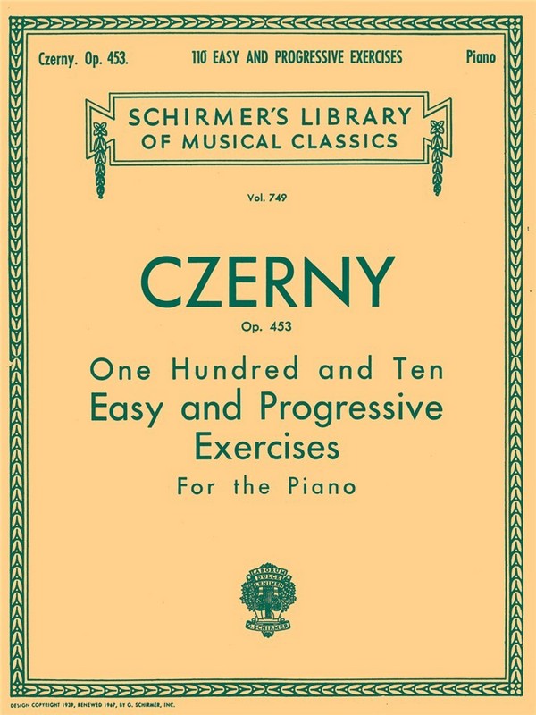 110 easy and progressive Exercises  for piano  