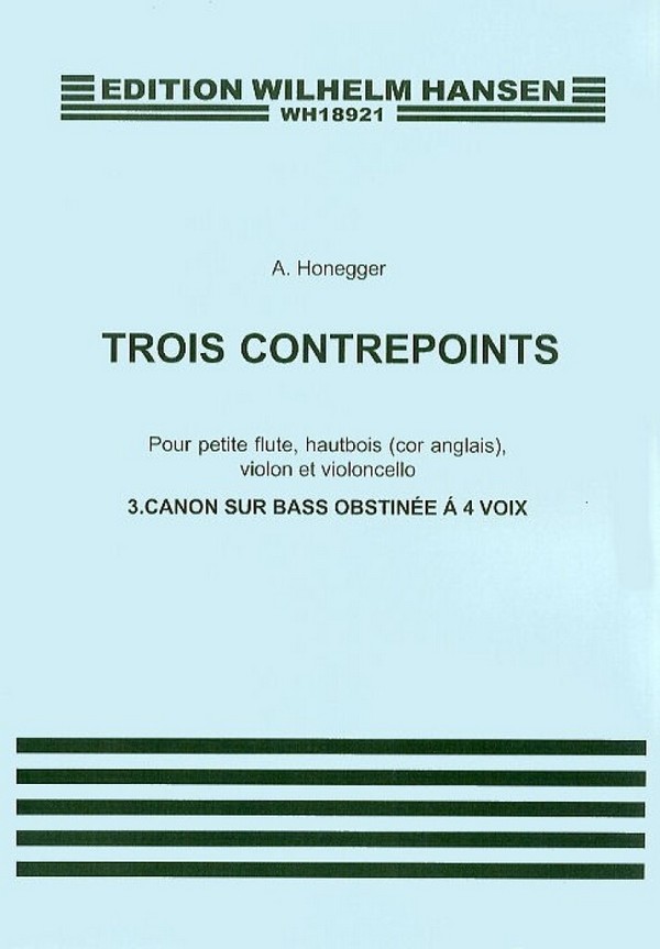 Contrepoint no.3  pour petite flute, hautbois (cor angl), violon et violoncelle  partition et parties