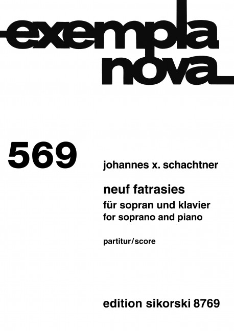 9 Fatrasies für Sopran und Klavier  Partitur  