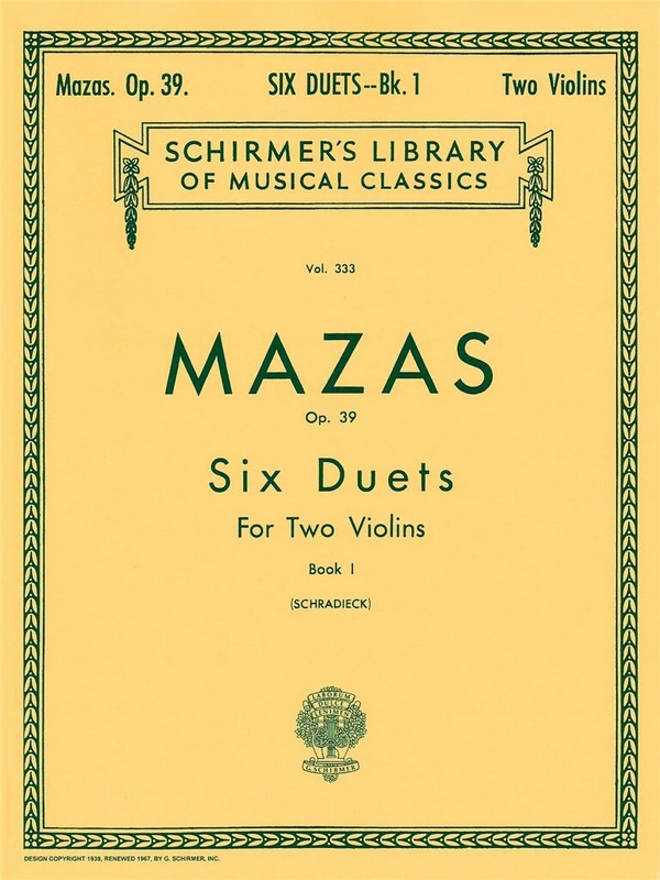 6 Duets op.39 vol.1 (nos.1-3)  for 2 violins  2parts