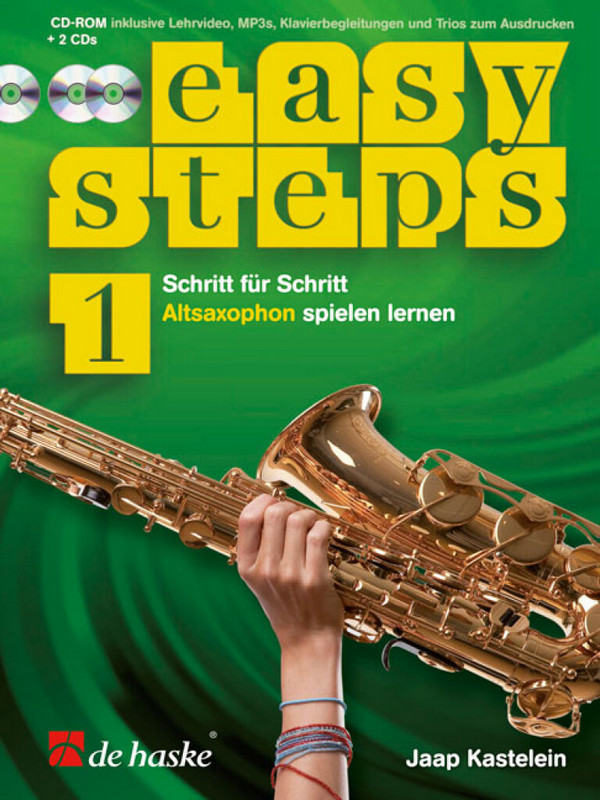 Easy Steps Band 1 (+CD-ROM +2 CD's)  für Altsaxophon  (mit Klavierbegleitung und Trios zum Ausdrucken)