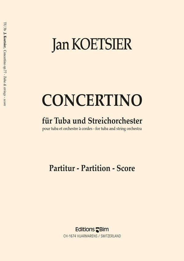 Concertino op.77  für Tuba und Streichorchester  Partitur